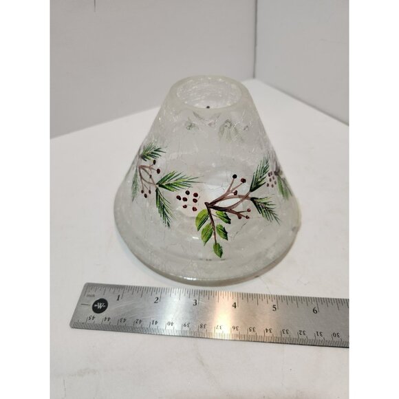Yankee Candle Crackle Glass Frosted Pine Jar Shade Topper Winter Pine Cones - Picture 12 of 12